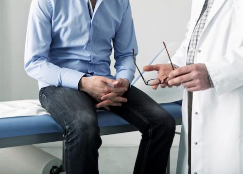 Man at a doctor's appointment with his doctor